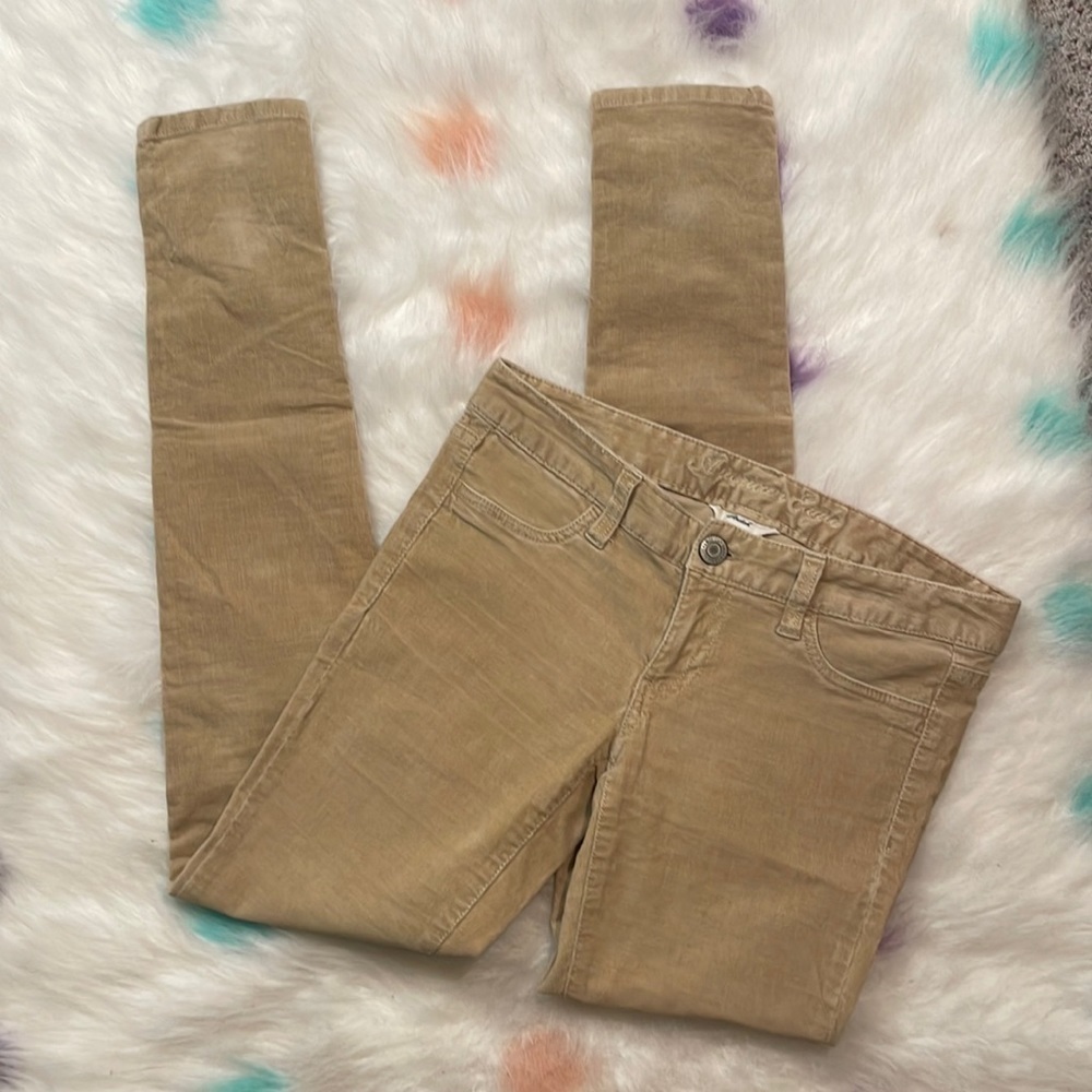 American Eagle Tan Corduroy Jeggings Size 2